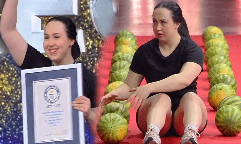 Turkish Woman Sets World Record By Crushing Watermelons With Thighs